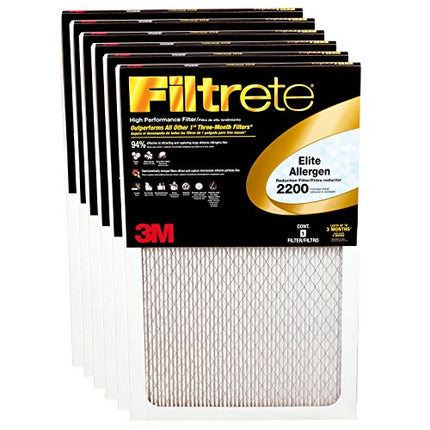 Filtrete 14x20x1, AC Furnace Air Filter, MPR 2200, Healthy Living Elite Allergen, 6-Pack (exact dimensions 13.81 x 19.81 x 0.78)