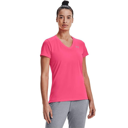 Under Armour Women Tech Short Sleeve V - Solid, Ladies T Shirt Made of 4-Way Stretch Fabric, Ultra-light & Breathable Running Apparel for Women