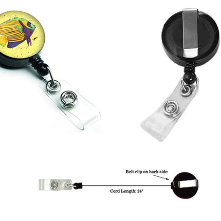 Caroline's Treasures Yellow Fish on Yellow Retractable Badge Reel, Multicolor (8528BR)