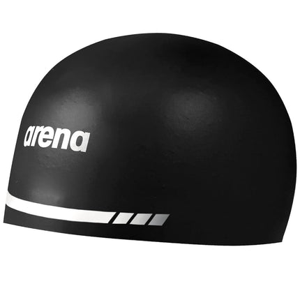 Arena 3D Soft USA Unisex Adult Silicone Swim Cap for Men and Women Swimming Pool Practice and Racing Swim Kit, Black, Large