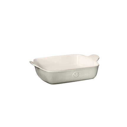 Emile Henry 26 cm x 18 cm / 0.85 L Bandeja Rectangular Pequeña - Colección Modern Classics | Gris Perla