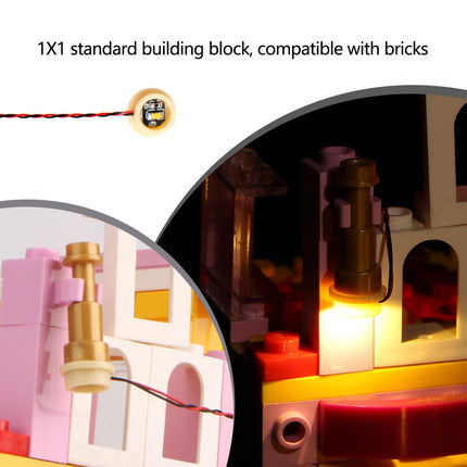 TEDDOO 14PCS LED Lights 1X1 Circular Dot Compatible with Lego Building City Model Set Block Accessories Lighting Kit Toys（Warm Colors）