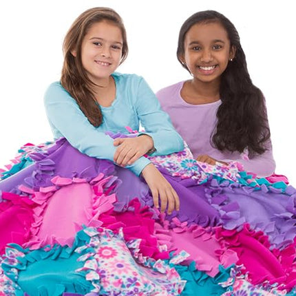 Melissa & Doug Created by Me! Flower Fleece Quilt No-Sew Craft Kit (48 squares, 4 feet x 5 feet)