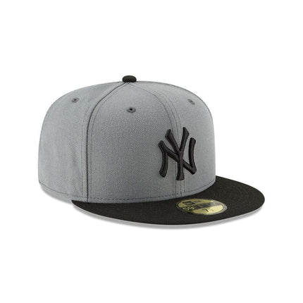 New Era 59Fifty Hat New York Yankees MLB Basic Storm Gray/Black Fitted Cap (7 1/4) (7 1/4)