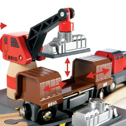 BRIO World Railway Harbour Cargo Set for Kids Age 3 Years Up - Wooden Train Set Accessories and Add Ons