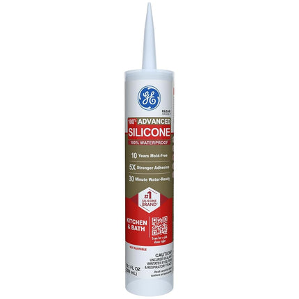 GE Advanced Silicone Caulk for Kitchen & Bathroom,