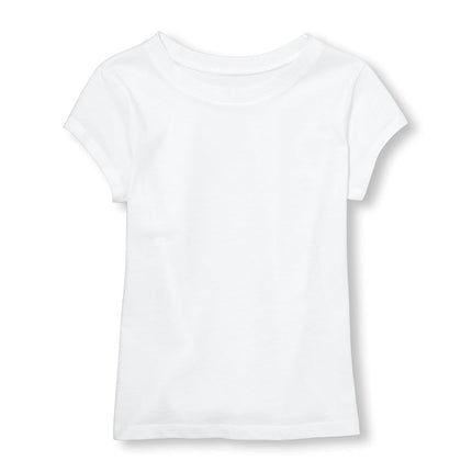 The Children's Place Girls' Uniform Basic Layering Tee, White, 10-12