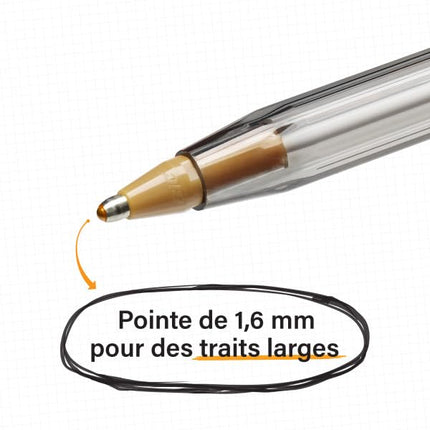 Lot économique de 48 – Stylo bille BIC Cristal Bold (1,6 mm), Bleu, 48 unités (MSBP241-BE)