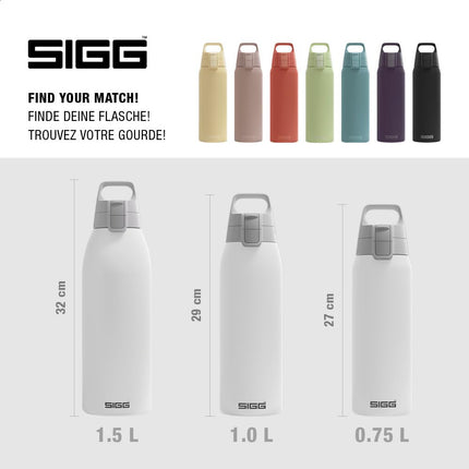 SIGG - Insulated Water Bottle - Shield Therm One White - Suitable for Carbonated Beverages - Leakproof - Dishwasher Safe - BPA Free - 90% Recycled Stainless Steel - White - 0.75L