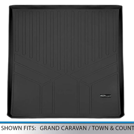 SMARTLINER Alfombrilla Protectora Trasera de Maletero para Todo Tipo de Clima Detrás de la Segunda Fila de Asientos Negra para Grand Caravan/Town & Country 2008-2019