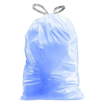 Plasticplace Custom Fit Trash Bags, Compatible with simplehuman Code V (200 Count) Tinted Blue Drawstring Garbage Liners 4.2-4.8 Gallon, 14.5" x 28"