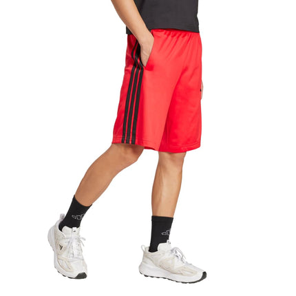 adidas Men's 3-Stripes Tricot Shorts, Pure Ruby, M Tall