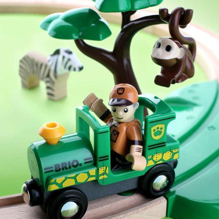 BRIO World Safari Train Set for Kids Age 3 Years Up - Wooden Railway Expansions and Accessories
