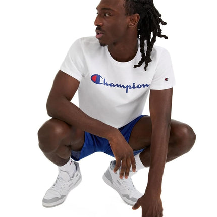 Champion Men's Big & Tall Classic Tee, C Script T-Shirt, Navy, 4XL Plus