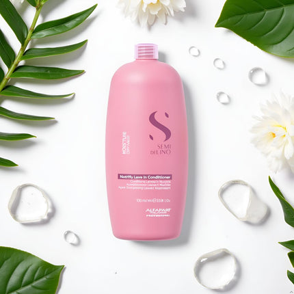Alfaparf Milano Semi di Lino Moisture Nutritive Leave-In Conditioner - Promoting Glossy, Silky Radiance - Softens, Nourishes and Protects - 33.79 oz