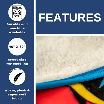 Franco Sonic The Hedgehog Kids Soft Plush Sherpa Duvet Cover Set, 50" x 60" (Officially Licensed)
