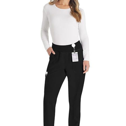 Dickies EDS Essentials by Women's Knit Waistband Scrub Pant Small Petite Black
