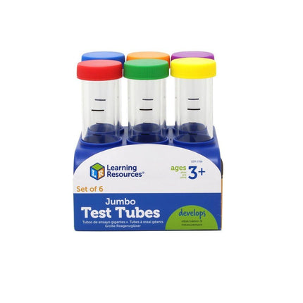 Learning Resources Primary Science Jumbo Test Tubes with Stand, Set of 6 Tubes, Science for Kids, Chemistry Set for Kids, Ages 3+