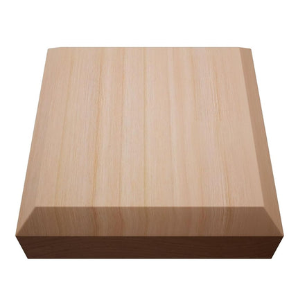 3 3/4"W x 3 3/4"H x 1 1/8"P Americraft Solid Hardwood Stain Grade Standard Smooth Rosette with Beveled Edge, Cherry