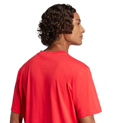 Adidas Mens Essentials Small Logo Single Jersey T-Shirt, Pure Ruby/Black, XX-S