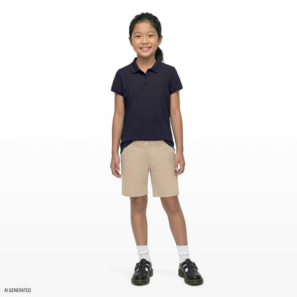 IZOD Women's Juniors Uniform Skinny Bermuda Stretch Twill Short, Khaki, 15