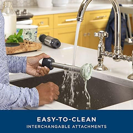 GE Immersion Hand Blender, 500 Watt High-Performance, 3-in-1 with Blend & Chop, Whisk & Chopping Jar Attachments, Dual Speed Immersion for Easy One-Handed Operation, Stainless Steel, G8H1AASSPSS