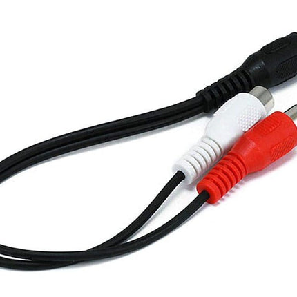 Monoprice 100663 6-Inch RCA Plug/2 RCA Jack Cable, Black
