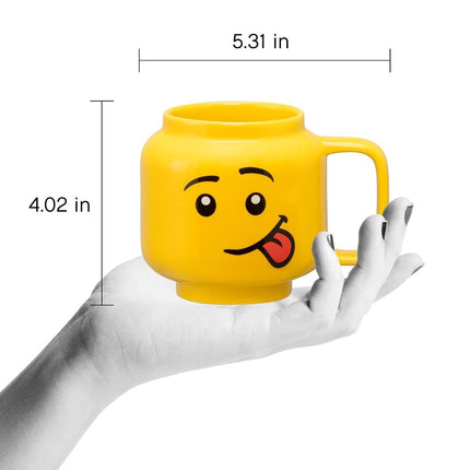 Room Copenhagen LEGO Ceramic Mug, Silly Boy Face, Large