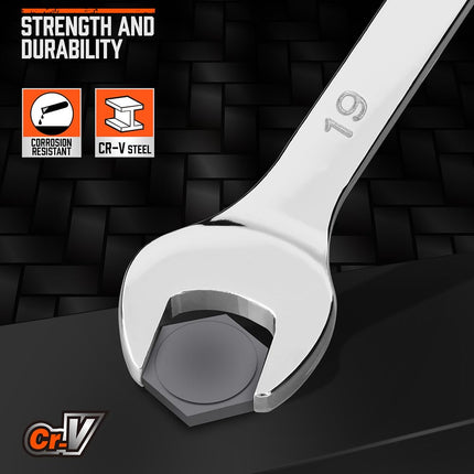 HORUSDY 12-Piece Metric Combination Spanner Set – Corrosion-Resistant CR-V Steel, 12-Point Box End Spanners with Portable Storage Tray