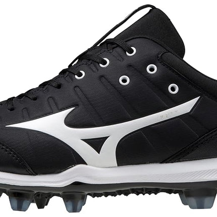 Tacos de béisbol bajos moldeados Mizuno Ambition 2 Tpu para hombre, negro/blanco, 14 para mujer/12.5 para hombre