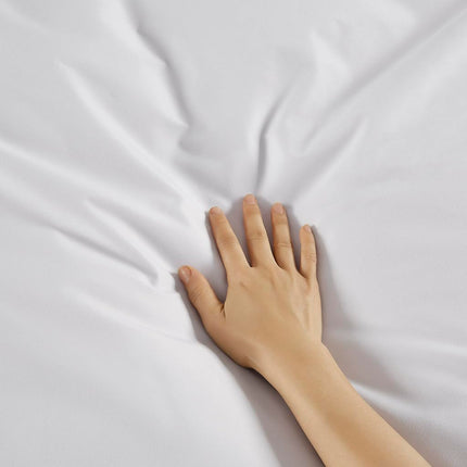 Sleep Philosophy Duvet Cover Queen Size Waterproof Comforter Protector for All Seasons, 3M Scotchgard Moisture Wicking Treatment Duvet Protector with Zipper Flap White