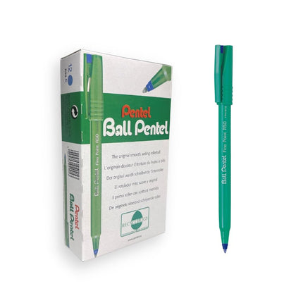 Pentel R50 Rollerball Pen Green Barrel Water-based 0.8mm Tip 0.4mm Line Blue Ref R50-C [Pack of 12]