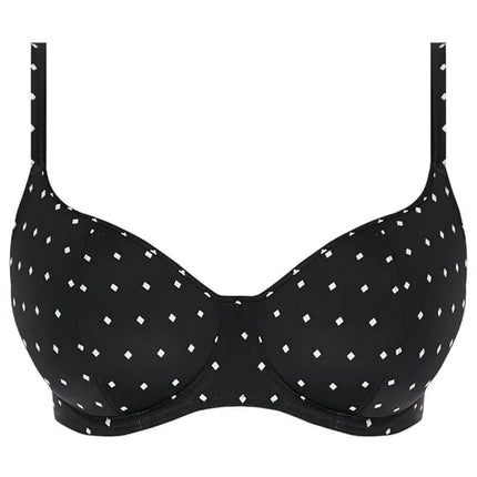 Freya Women's Standard Jewel Cove Underwired Sweetheart Bikini Top, Black, 34E