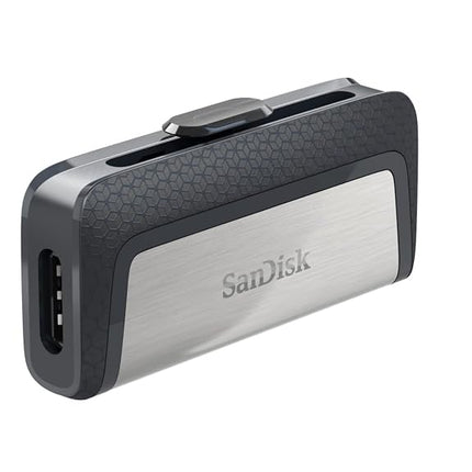 SANDISK Ultra Dual Drive USB Type-C Flash Drive 256GB (Phone Storage, for smartphones, tablets, Macs and computers, Retractable Double Connection USB Type-C & Type A, 150MB/s Transfer rates)