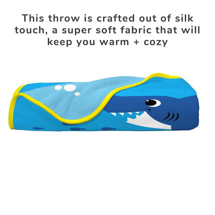 Franco Baby Shark Kids Bedding Super Soft Silk Touch Throw, 40 in x 50 in, (Official Licensed Product)
