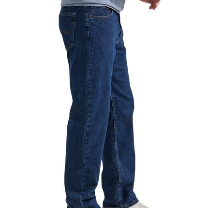 Wrangler Men's Comfort Flex Waist Relaxed Fit Jean Jeans, Dark Stonewash, 36W / 32L