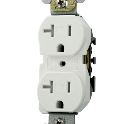 Leviton W5820-T0W Duplex Receptacle. Straight Blad