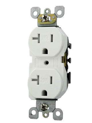Leviton W5820-T0W Duplex Receptacle. Straight Blad
