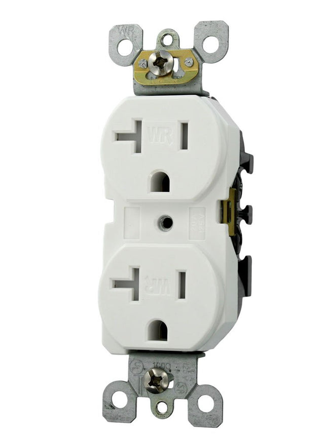 Leviton W5820-T0W Duplex Receptacle. Straight Blad