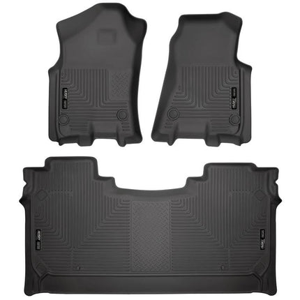 Husky Liners — Weatherbeater | Fits 2019-2024 Ram 1500 Crew Cab w/Factory Underseat Storage Box, Front & 2nd Row - Black, 3 pcs. | 94001