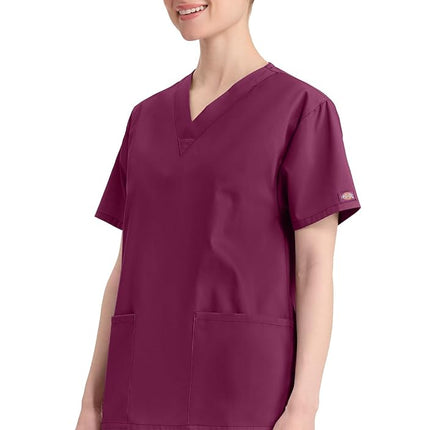 Dickies Women's medical scrubs shirts, Wine, L UK