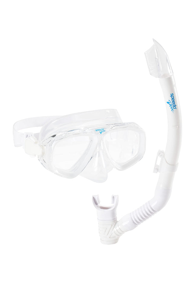 Speedo Adventure Mask Snorkel Set, Black/White, On