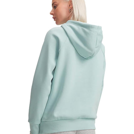 Under Armour Women's Rival Fleece Hoodie, Enamel Blue/White, XL