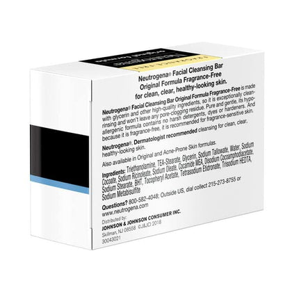 Neutrogena Acne Prone Skin Formula Facial Bar, 3.5 Ounce (Pack of 2) Original, Fragrance Free 3.5 Ounce (Pack of 3)