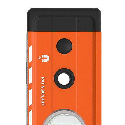 Klein Tools 93524MAG 24-Inch Box Level, Magnetic Box Beam Bubble Level, 3 Vials, High Visibility Orange, Aluminum Body, V-Groove and Magnet Track