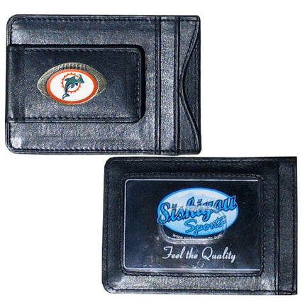 Siskiyou Sports NFL Miami Dolphins Leather Money Clip Cardholder