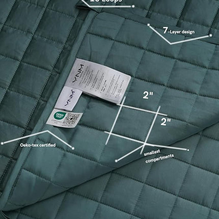 YnM Bamboo Weighted Blanket, 100% Natural Bamboo Viscose Material with Premium Glass Beads (Sea Grass, 152cmx203cm 9kg), Suit for One Person(80~95kg) Use on Queen/King Bed
