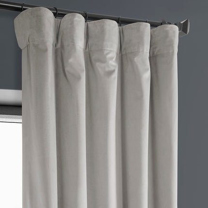 HPD Half Price Drapes Heritage Plush Velvet Curtains 108 Inches Long Room Darkening Curtains for Bedroom & Living Room 50W x 108L, (1 Panel), City Grey