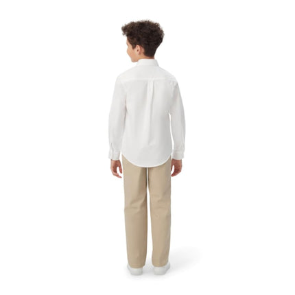 Camisa de vestir Oxford de manga larga para niño French Toast, blanca, 16
