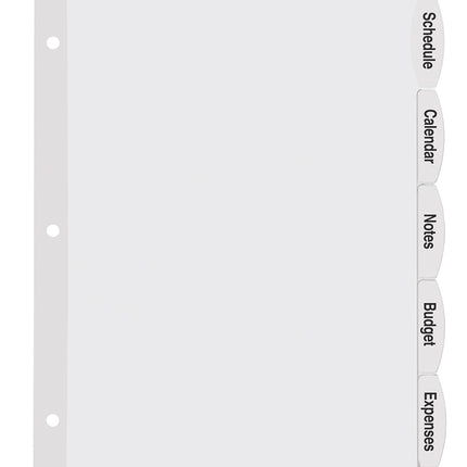 Avery Big Tab Printable White Label Dividers with Easy Peel, 5 Tabs, 4 Sets (14432)
